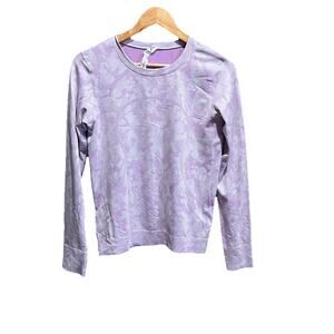 Lululemon Swiftly Light Purple Graphic Long Sleeve Women's Activewear Top Size 6